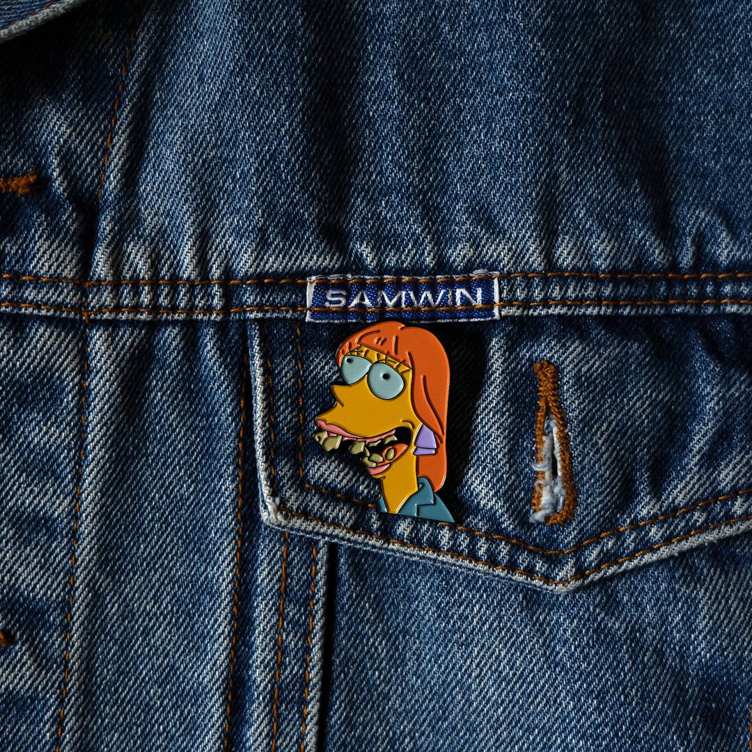 Great British Smiles Simpsons Pin warn on jacket