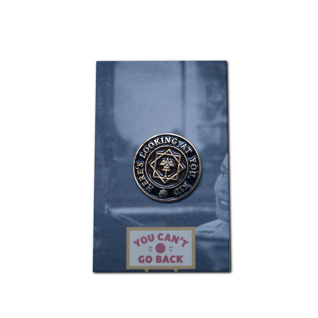 Casablanca Enamel Pin – “Here’s Looking at You, Kid” on backing card