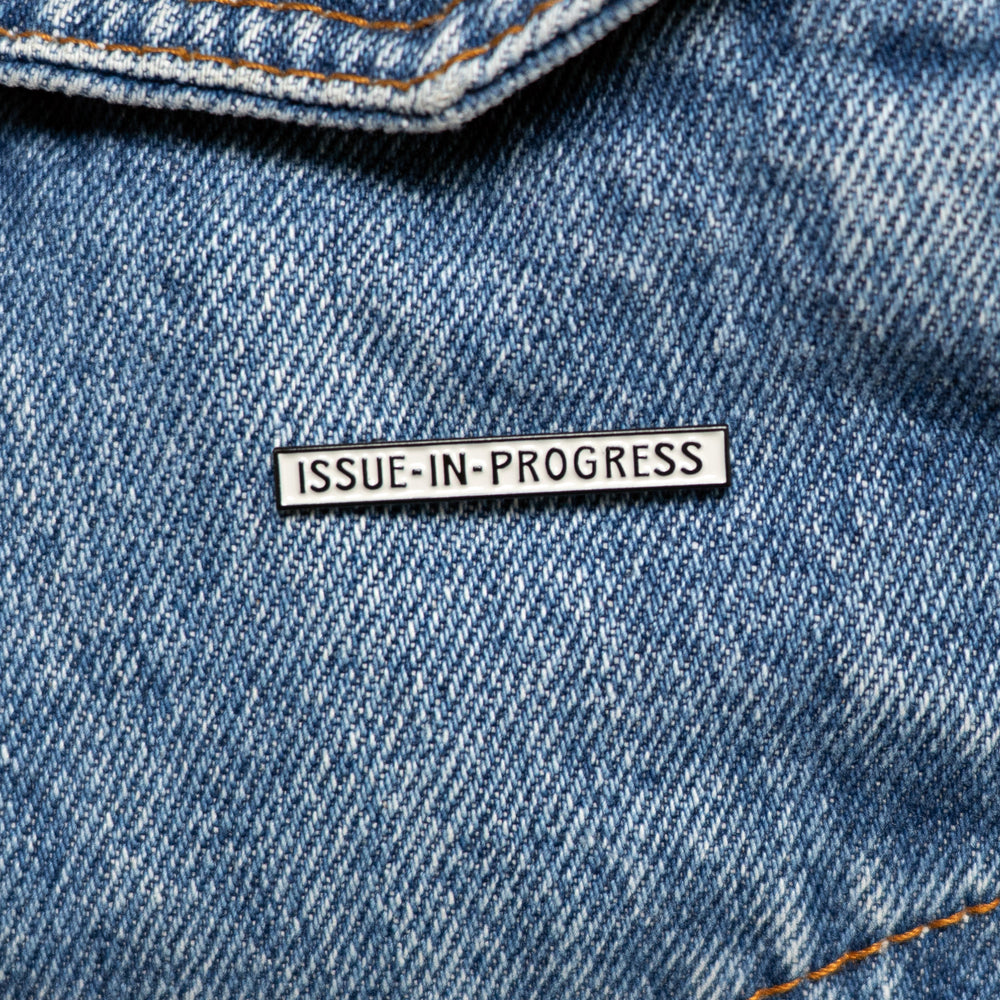 The French Dispatch inspired Enamel Pin! on jacket
