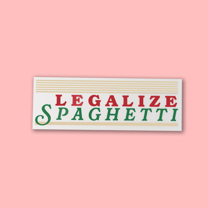 Legalize Regulate Sticker Legalize Spaghetti Bumper Sticker - Pro Carb Sticker! – You Can't Go Back