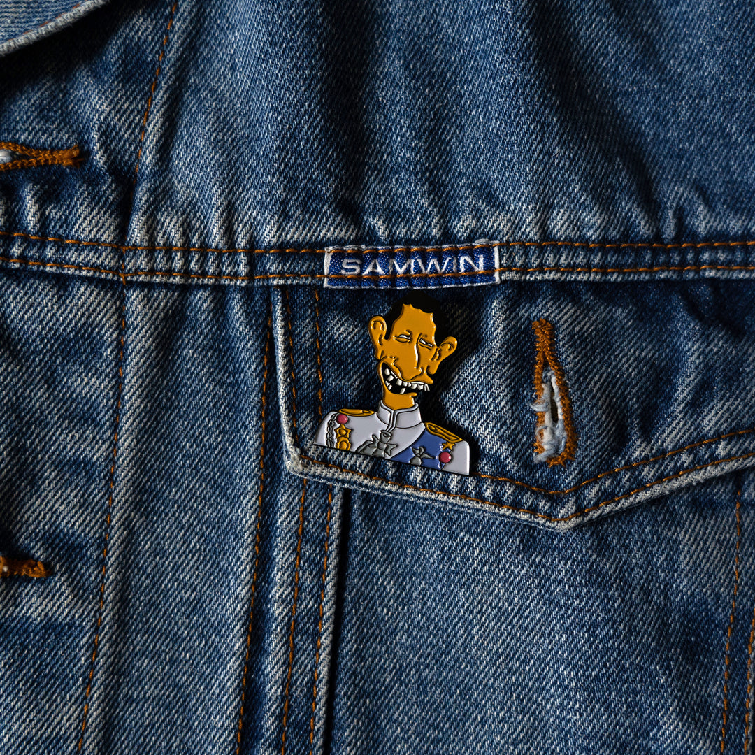 Prince Charles Simpsons enamel pin