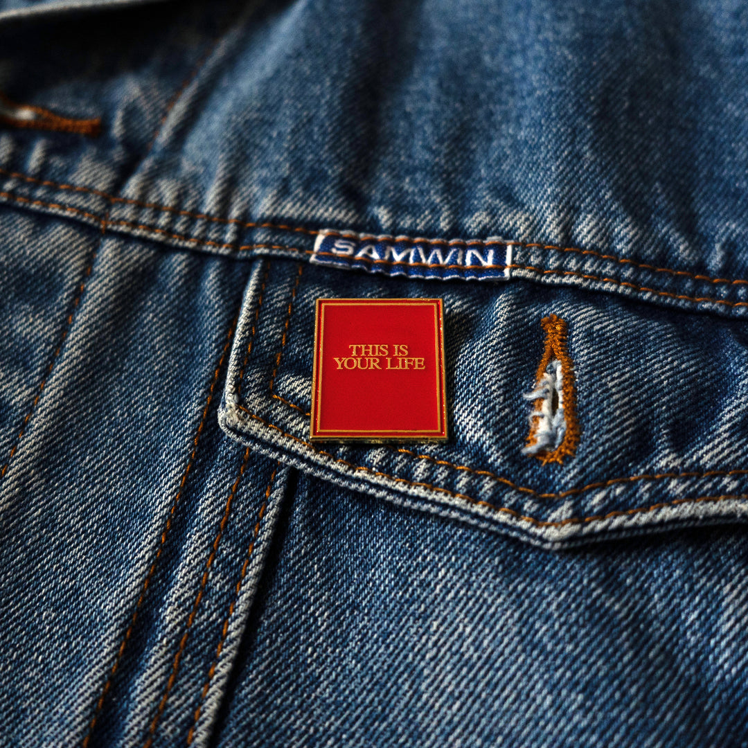 This Is Your Life Enamel Pin warn on jacket
