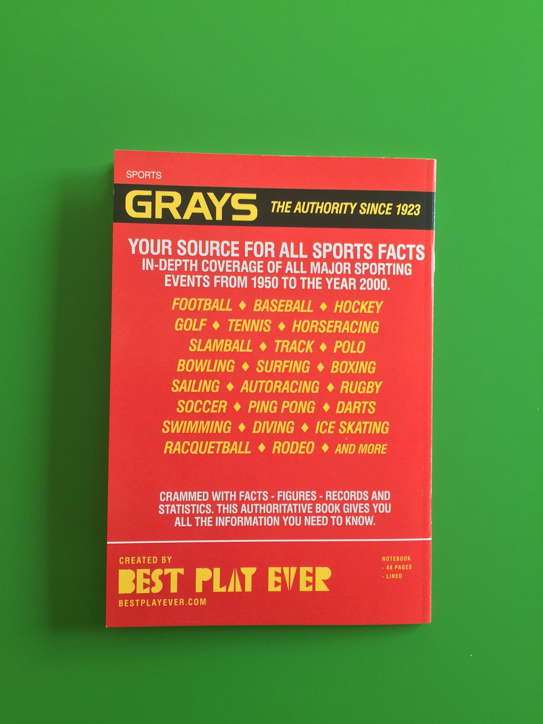 Grays Sports Almanac Notebook (Back To The Future) - bestplayever