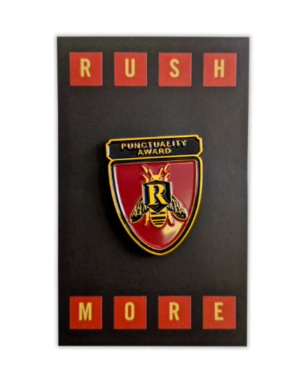 Punctuality Award enamel pin rushmore