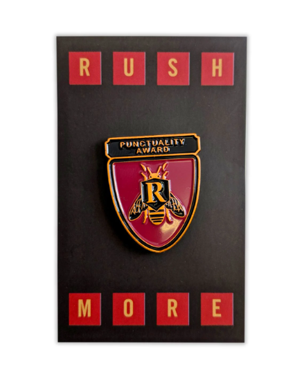 punctuality award Rushmore film enamel pin