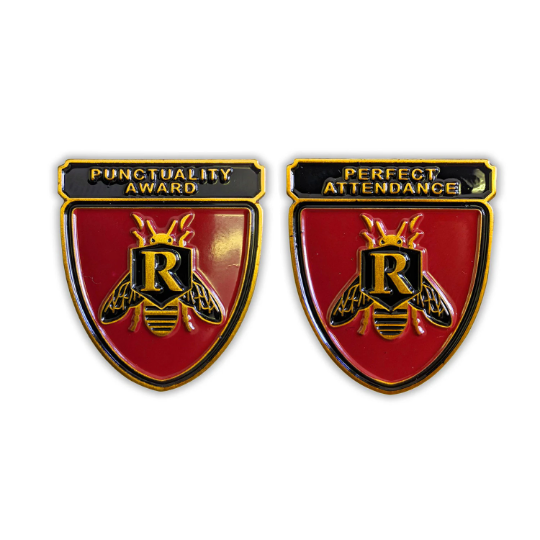 Punctuality Award and Perfect Attendance Enamel Pins