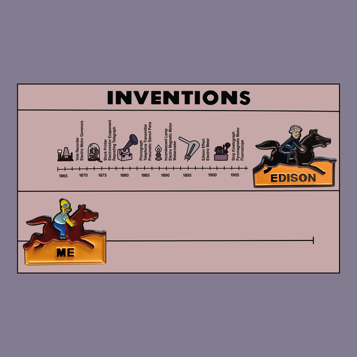 Homer vs Edison Inventor Pin Set -  You Can't Go Back