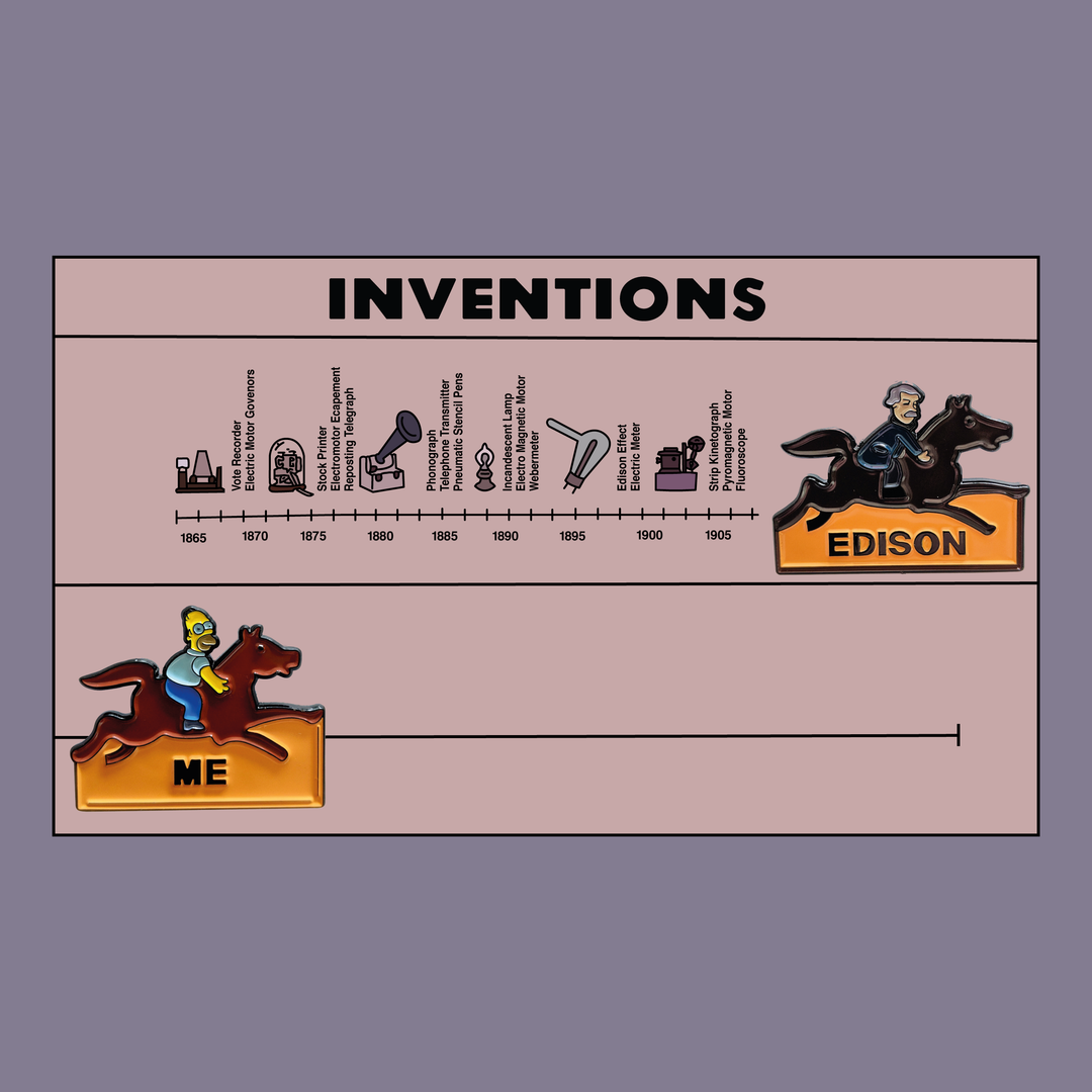 Homer vs Edison Inventor Pin Set -  You Can't Go Back