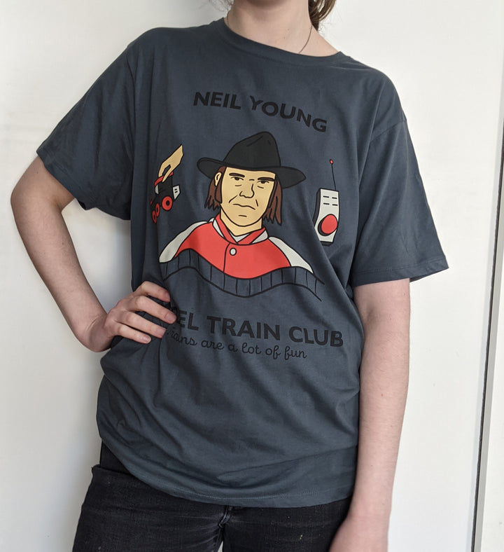 Neil Young T Shirt warn trains