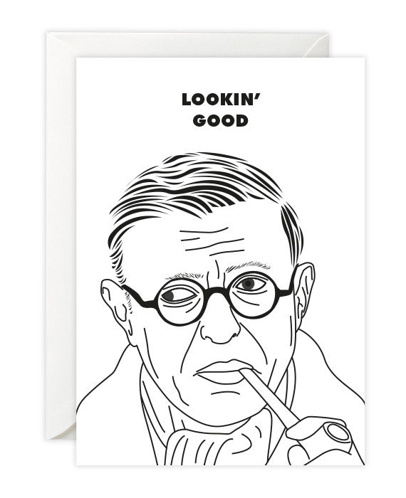 Jean-Paul Sartre "Looking Good" Card - bestplayever