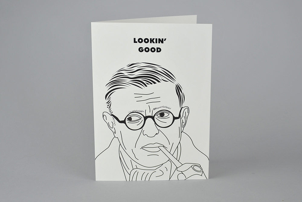 Jean-Paul Sartre "Looking Good" Card - bestplayever