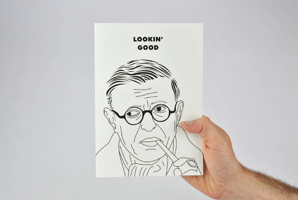 Jean-Paul Sartre "Looking Good" Card - bestplayever