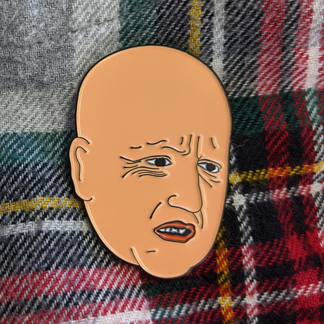 Bald Stevie Janowski Pin - warn Eastbound & Down pin - Bald Stevie Janowski Enamel Pin 